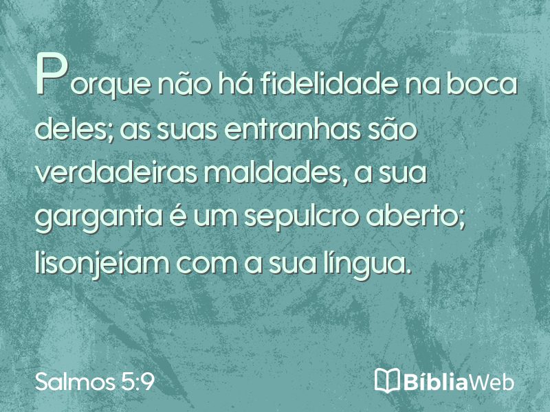 Salmos 5:9 em imagem para compartilhar