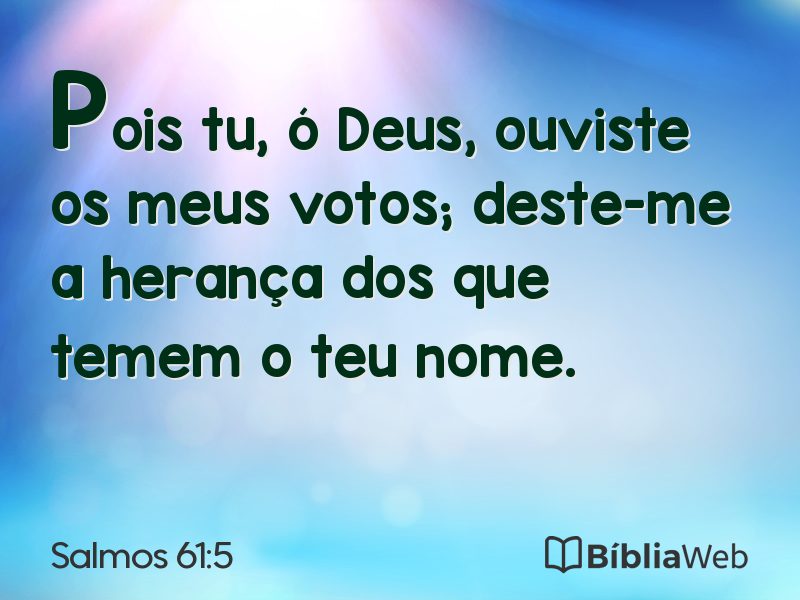 Salmos 61:5 em imagem para compartilhar
