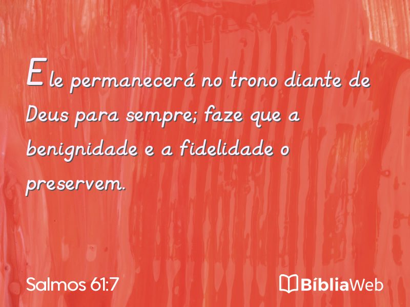 Salmos 61:7 em imagem para compartilhar
