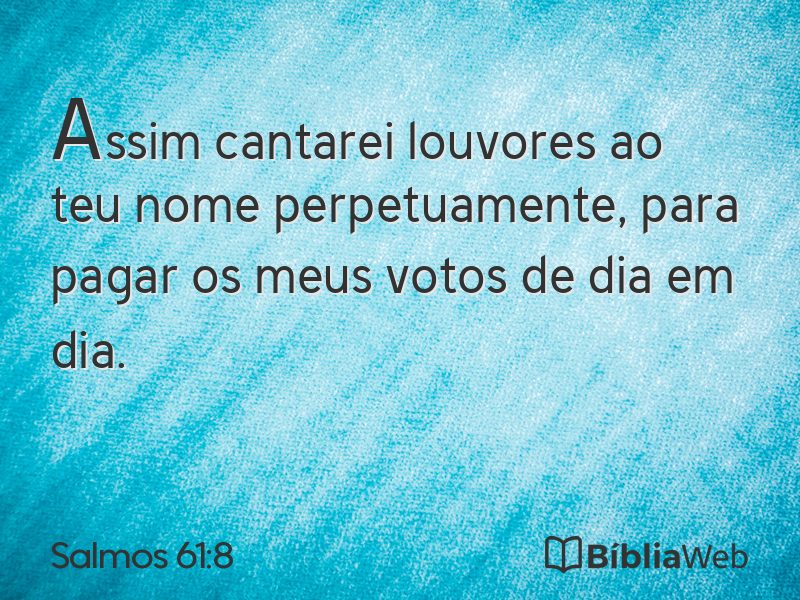 Salmos 61:8 em imagem para compartilhar