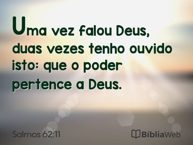 Salmos 62:11 em imagem para compartilhar