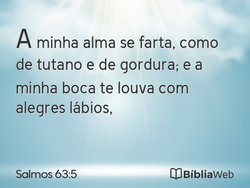 Salmos 63:5 em imagem para compartilhar