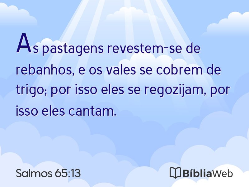Salmos 65:13 em imagem para compartilhar