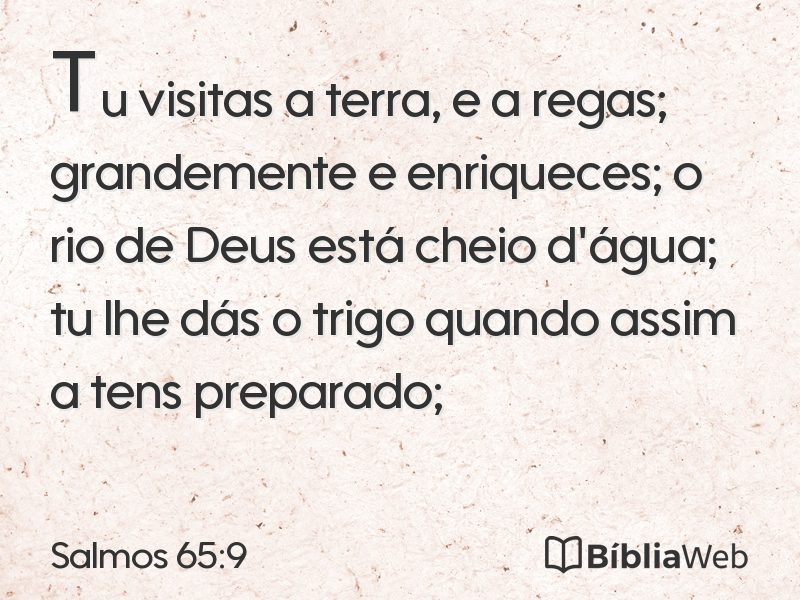 Salmos 65:9 em imagem para compartilhar