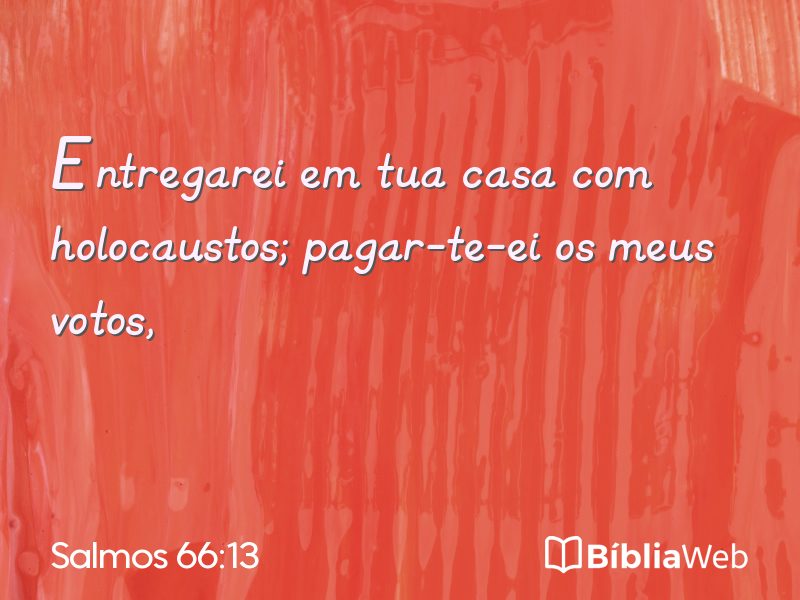 Salmos 66:13 em imagem para compartilhar