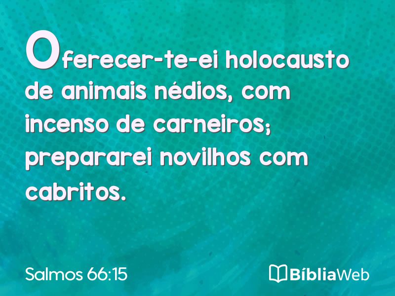 Salmos 66:15 em imagem para compartilhar
