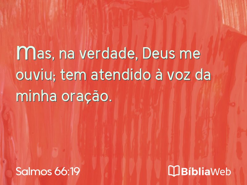 Salmos 66:19 em imagem para compartilhar