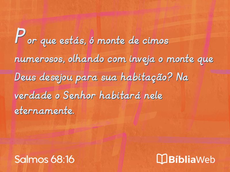 Salmos 68:16 em imagem para compartilhar