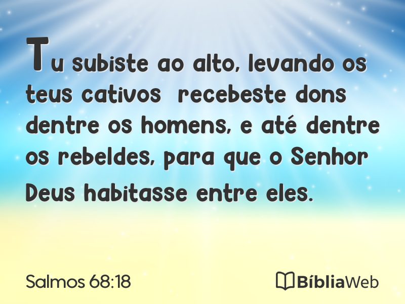 Salmos 68:18 em imagem para compartilhar