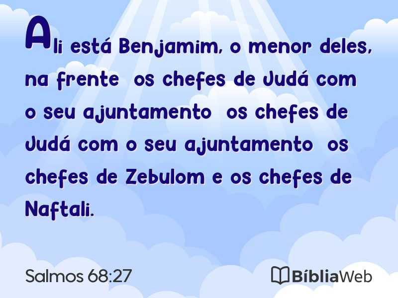Salmos 68:27 em imagem para compartilhar