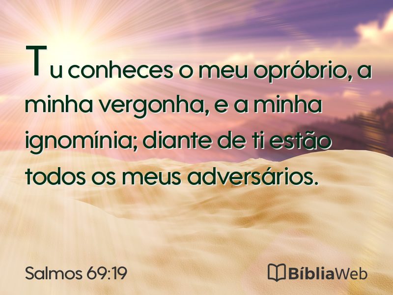 Salmos 69:19 em imagem para compartilhar