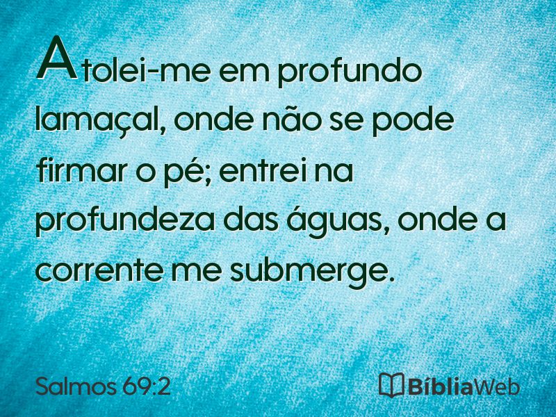 Salmos 69:2 em imagem para compartilhar