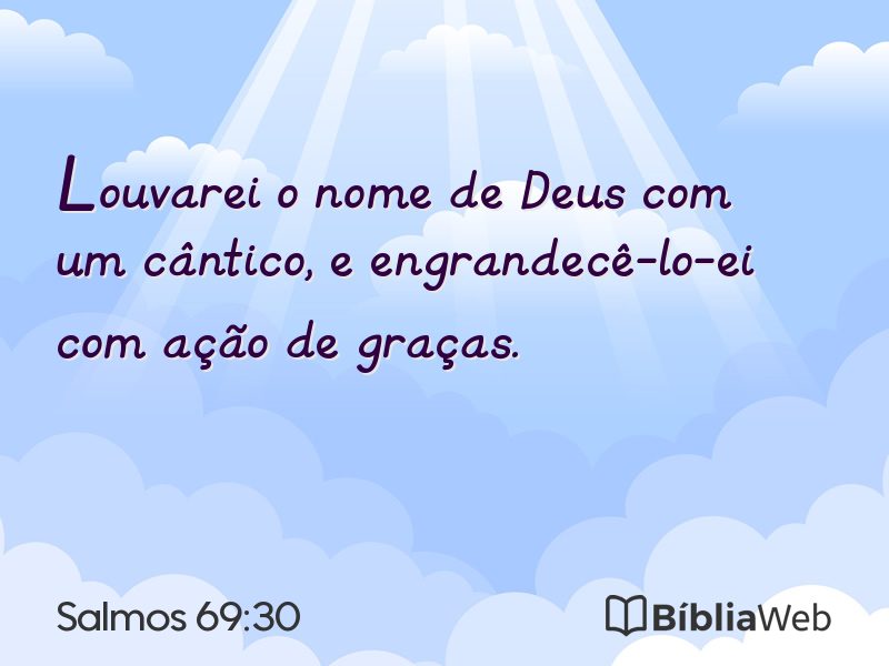 Salmos 69:30 em imagem para compartilhar