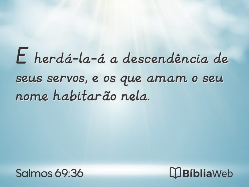 Salmos 69:36 em imagem para compartilhar