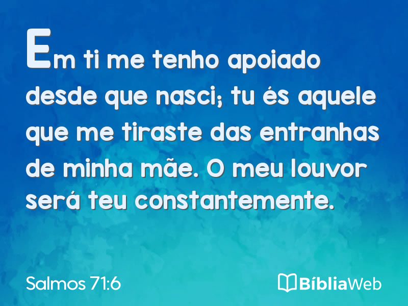 Salmos 71:6 em imagem para compartilhar