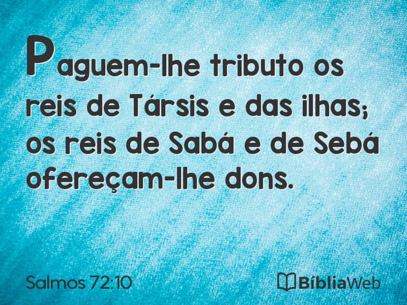 Salmos 72:10 em imagem para compartilhar