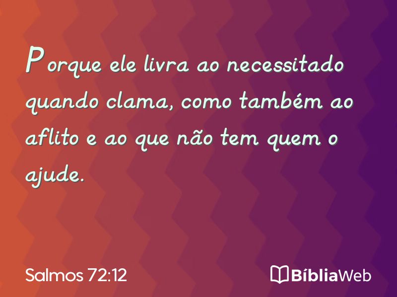 Salmos 72:12 em imagem para compartilhar