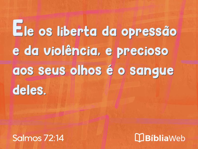 Salmos 72:14 em imagem para compartilhar