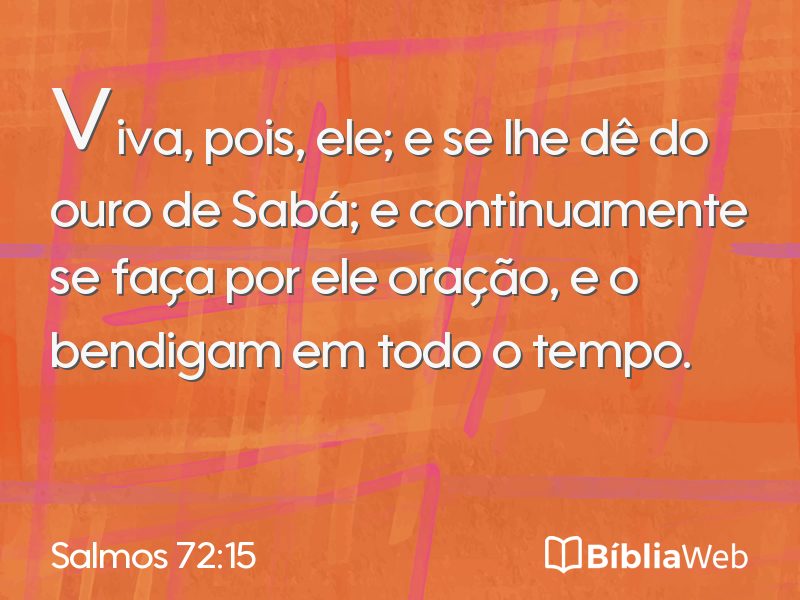 Salmos 72:15 em imagem para compartilhar