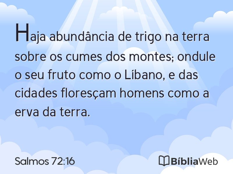 Salmos 72:16 em imagem para compartilhar
