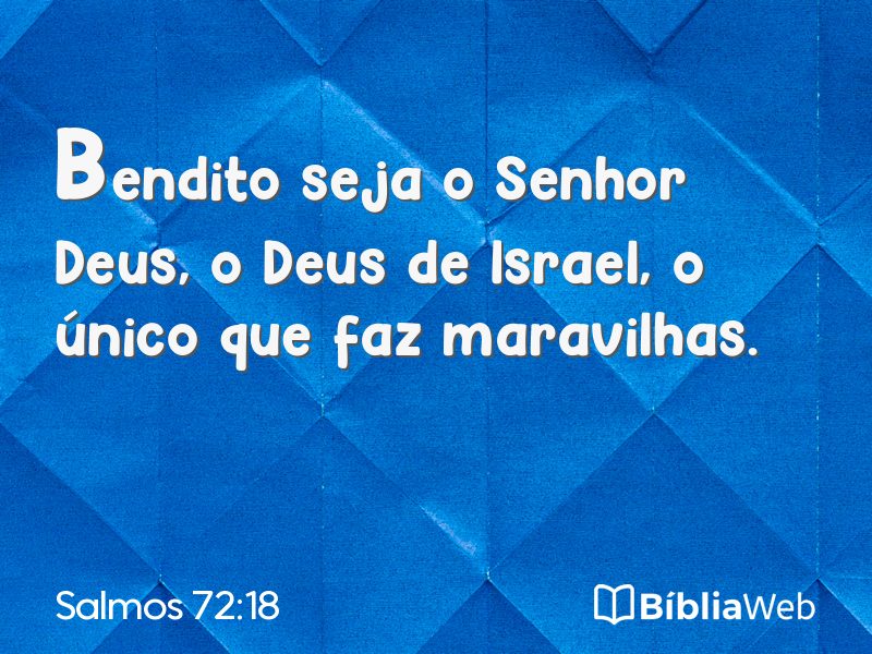 Salmos 72:18 em imagem para compartilhar