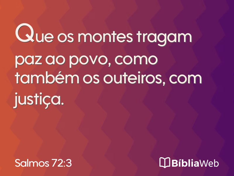 Salmos 72:3 em imagem para compartilhar