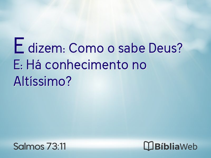 Salmos 73:11 em imagem para compartilhar