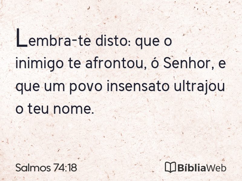 Salmos 74:18 em imagem para compartilhar