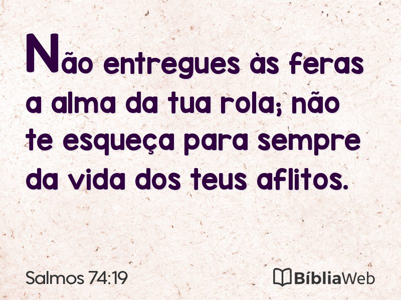 Salmos 74:19 em imagem para compartilhar