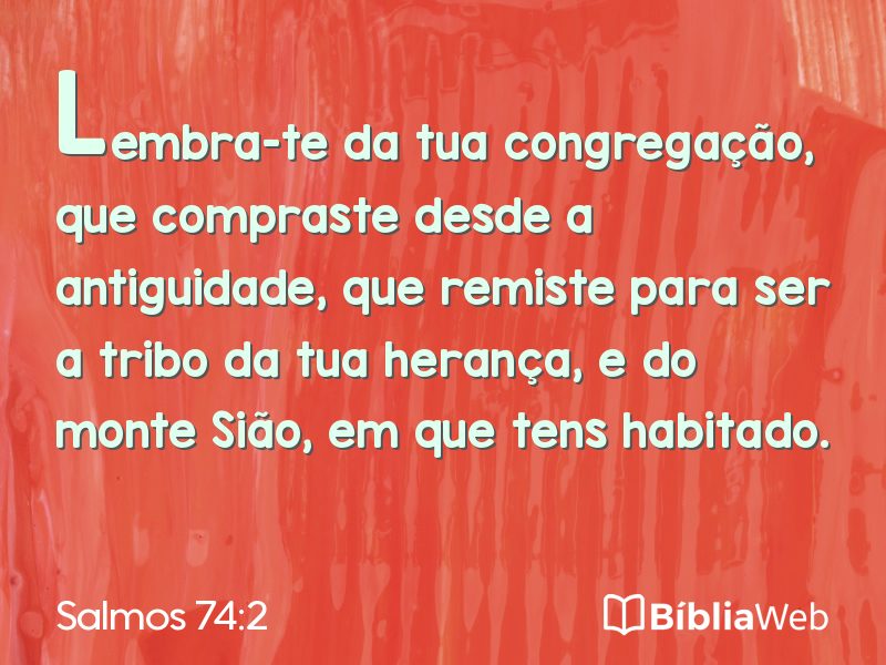 Salmos 74:2 em imagem para compartilhar