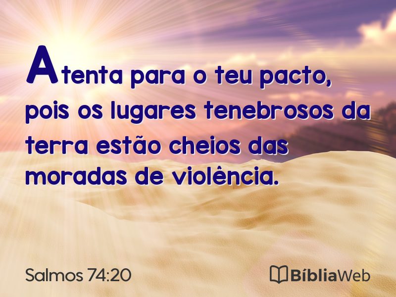 Salmos 74:20 em imagem para compartilhar