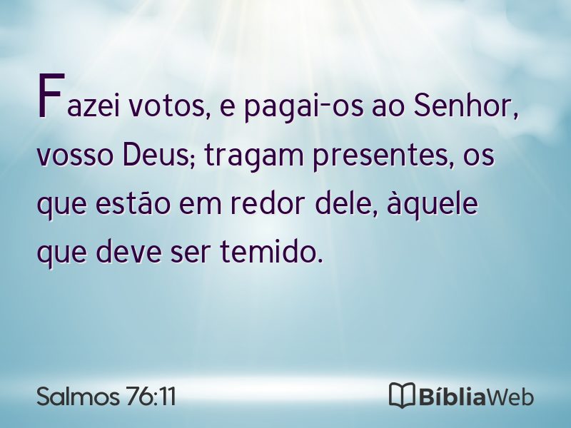 Salmos 76:11 em imagem para compartilhar