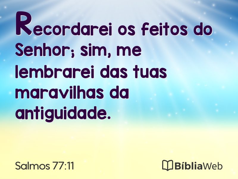 Salmos 77:11 em imagem para compartilhar