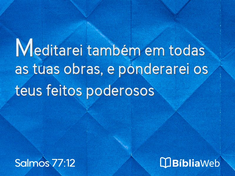 Salmos 77:12 em imagem para compartilhar