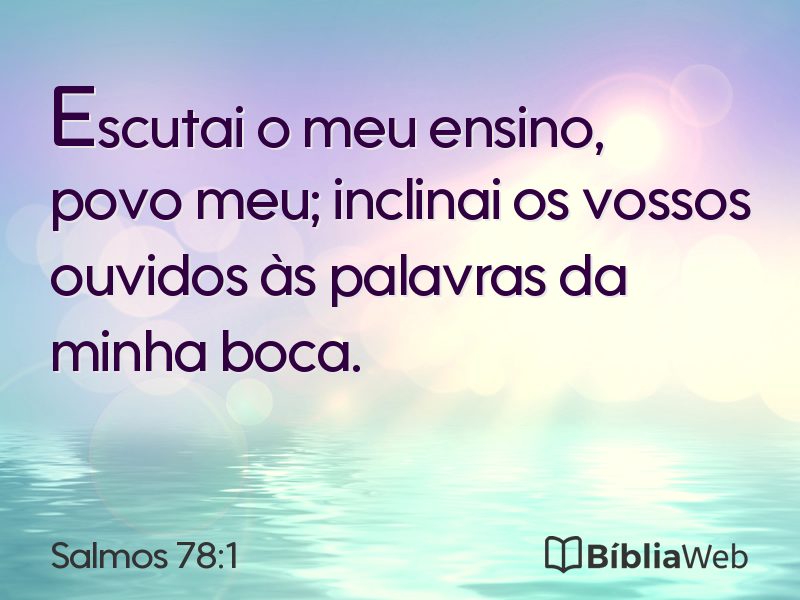 Salmos 78:1 em imagem para compartilhar