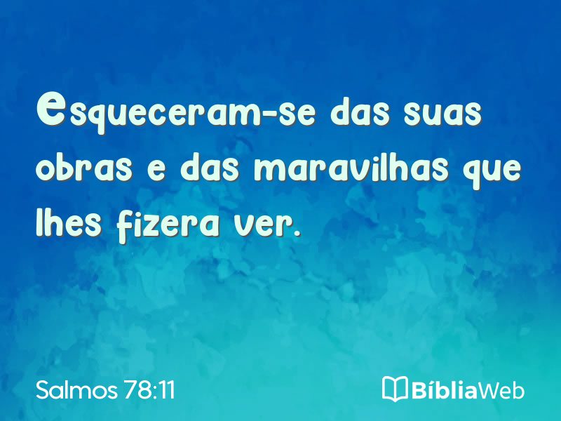 Salmos 78:11 em imagem para compartilhar