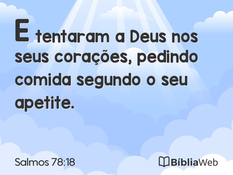 Salmos 78:18 em imagem para compartilhar