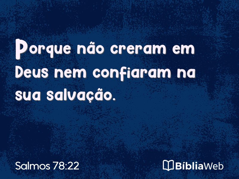 Salmos 78:22 em imagem para compartilhar