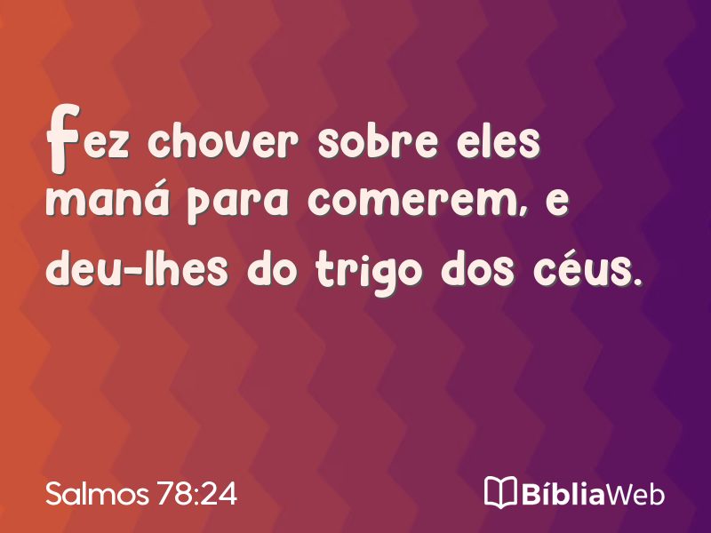 Salmos 78:24 em imagem para compartilhar