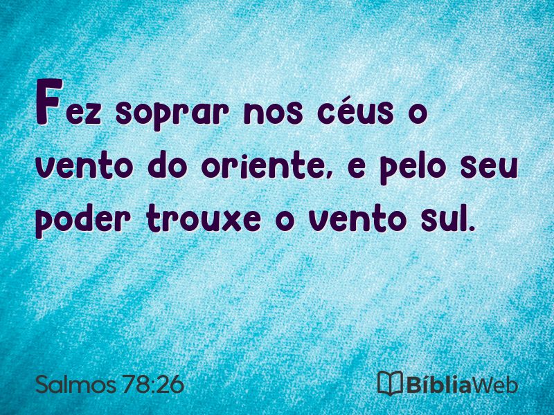 Salmos 78:26 em imagem para compartilhar