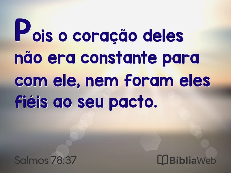 Salmos 78:37 em imagem para compartilhar