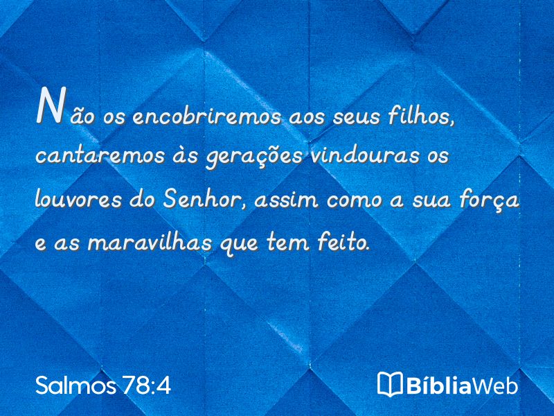 Salmos 78:4 em imagem para compartilhar