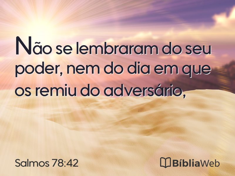 Salmos 78:42 em imagem para compartilhar