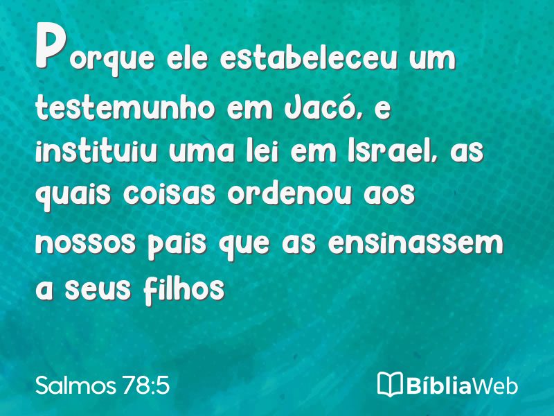 Salmos 78:5 em imagem para compartilhar