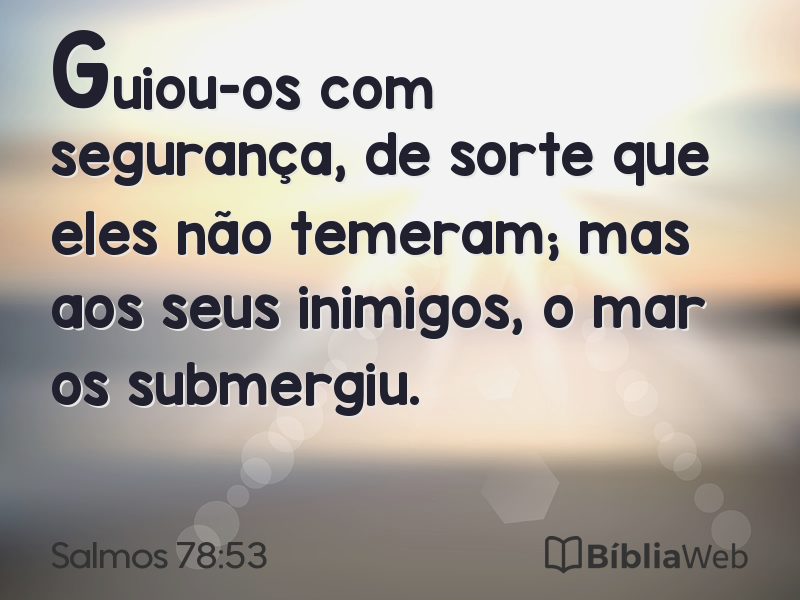 Salmos 78:53 em imagem para compartilhar