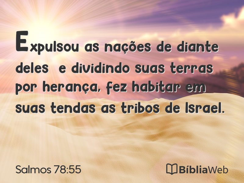 Salmos 78:55 em imagem para compartilhar