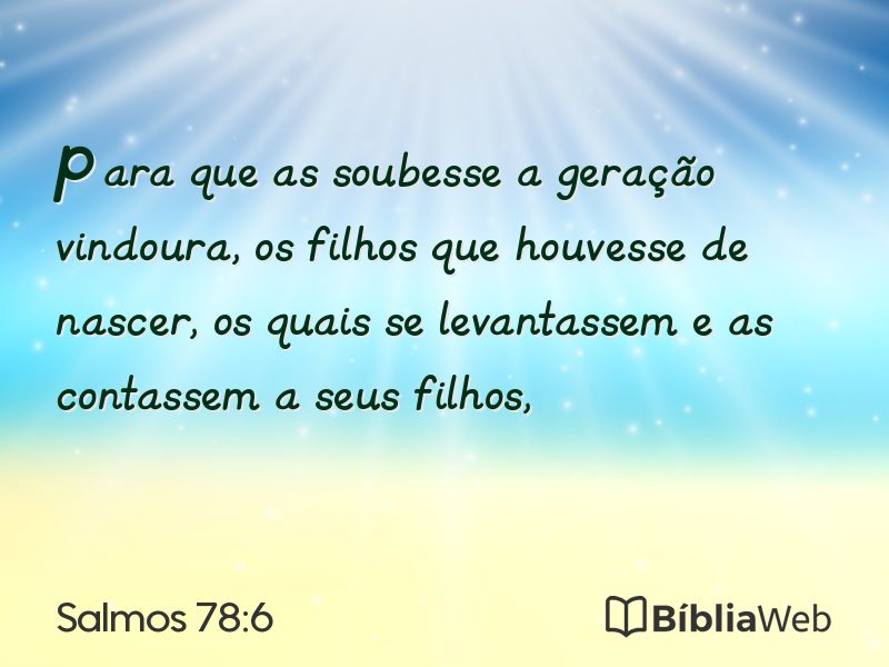 Salmos 78:6 em imagem para compartilhar
