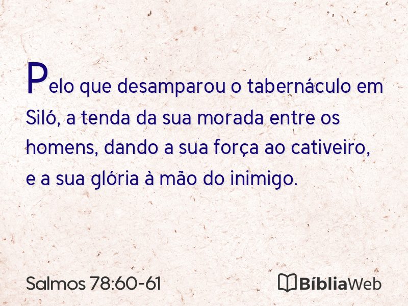 Salmos 78:60-61 em imagem para compartilhar