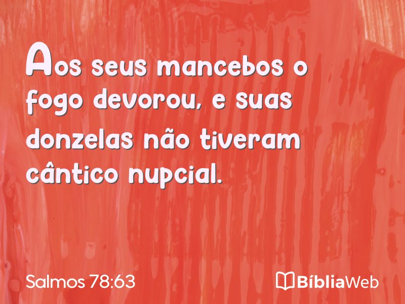 Salmos 78:63 em imagem para compartilhar
