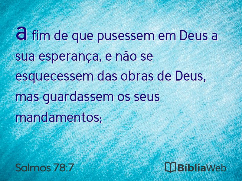 Salmos 78:7 em imagem para compartilhar
